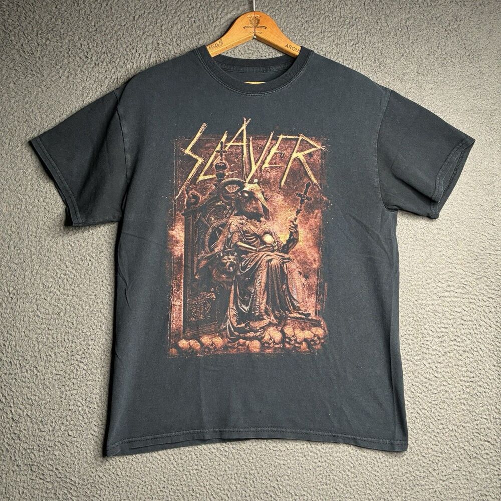 Slayer Offering Skull T Shirt Mens Medium Black Rock Concert Metal Licensed 2017
